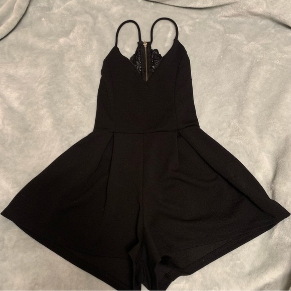 Size small black lace back romper - Picture 1 of 2
